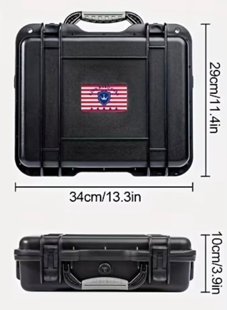 TSA Approved - Two Tier Handgun Case Hard Shell Lockable Waterproof Pistol Case