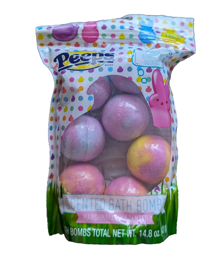 Easter Peeps 7 Pack Scented Bath Bombs Marshmallow Berry & Bubble Gum Scent
