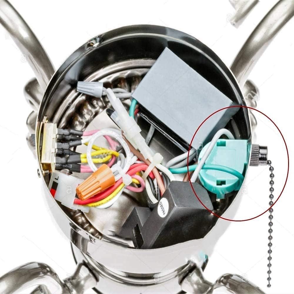 Ceiling Fan Switch 3 Speed 4 Wire Zing Ear ZE-268S6 Pull Chain Switch Control...