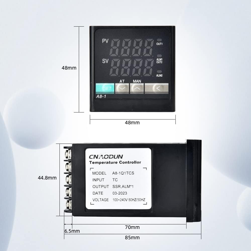 PID Temperature Controller Kit, CNAODUN 100-240 VAC Voltage with 40DA Solid Stat