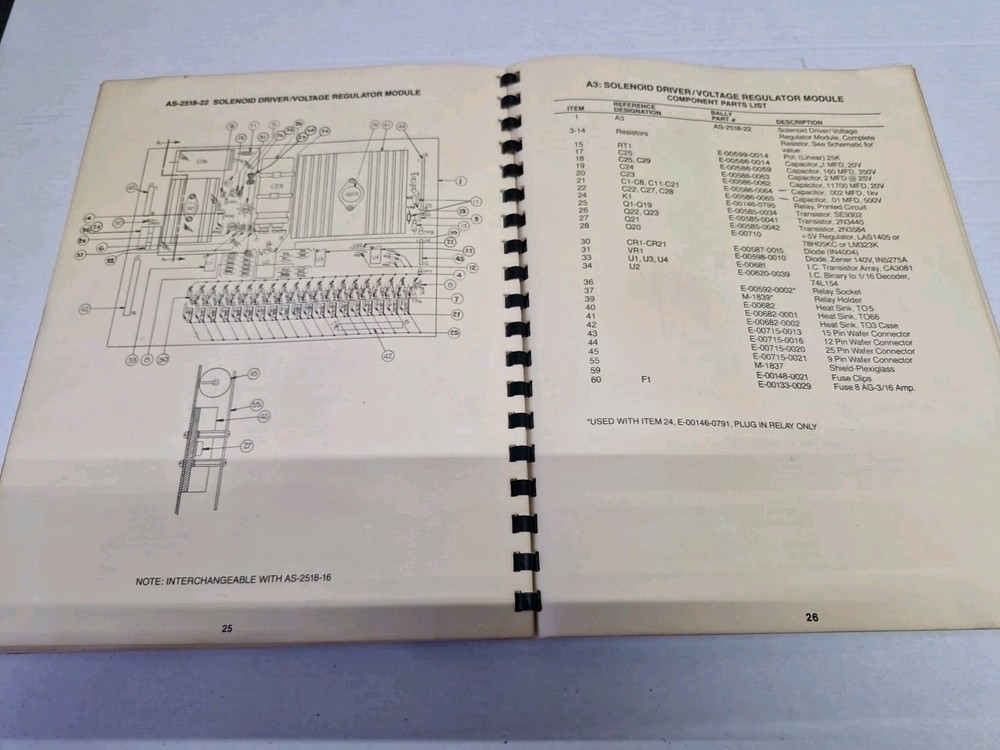 Bally POWER PLAY Pinball Machine Manual - Used