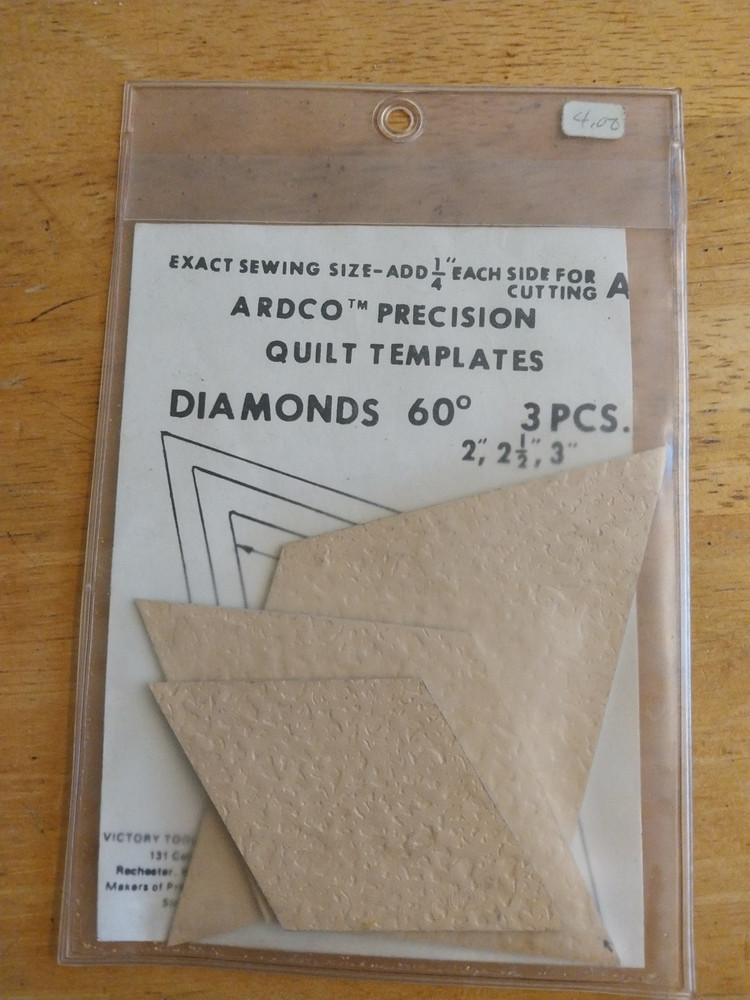 Ardco Quilt Template Diamond 60 Degree 3 Pcs