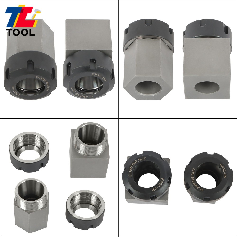 Collet Block Spring ER32 Hex & Square Chuck Holder Set For CNC Milling Machine