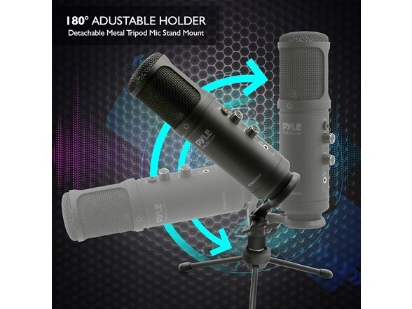 Pyle USB Plug & Play Computer Microphone, For Podcast Gaming & Streaming, Black