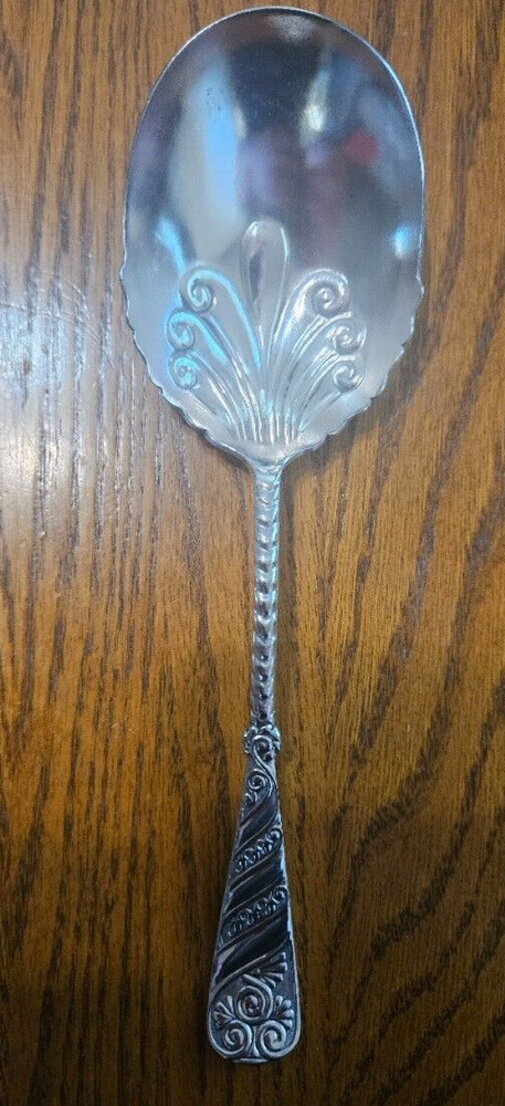 C. ROGERS & BROS. BELMONT (1890) SILVERPLATE SOLID SMOOTH CASSEROLE SPOON 9 1/4"