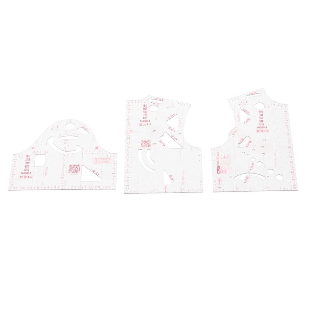 3pcs/set 1:5 Cloth Design Ruler Template Clothing Prototype Ruler Tool