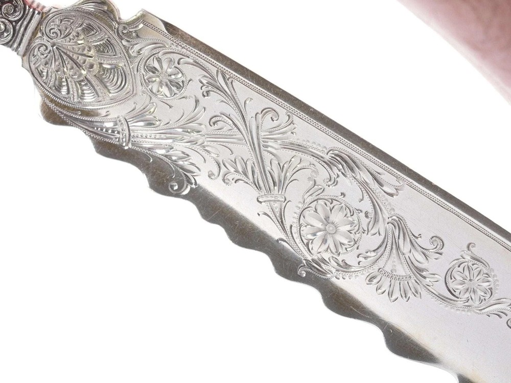 c1890 Gorham St Cloud Solid Bright Cut Ice Cream Slicer