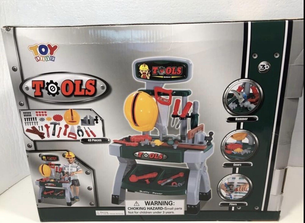 New Tools and Workbench Play Workshop Fixing And Repairing Tool Table Set NIB