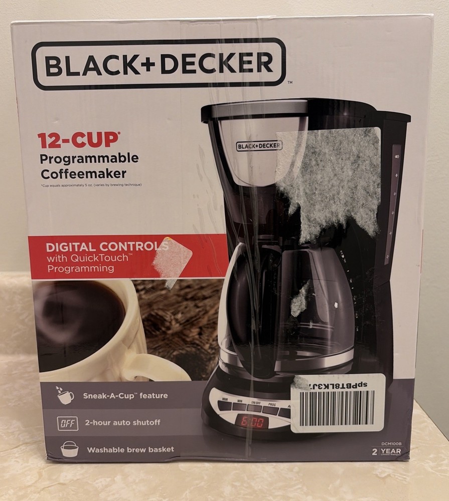 Black Decker 12-Cup Programmable Coffeemaker New In Box Model DCM100B