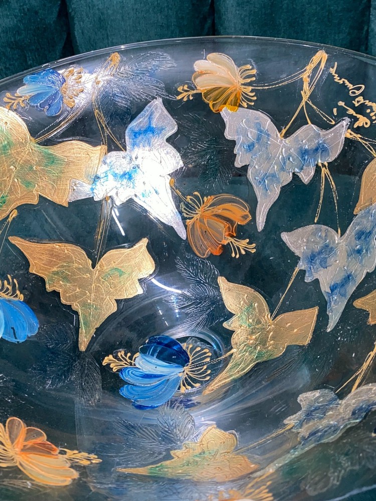 Decorated Glass Vase. Hand made. Signed