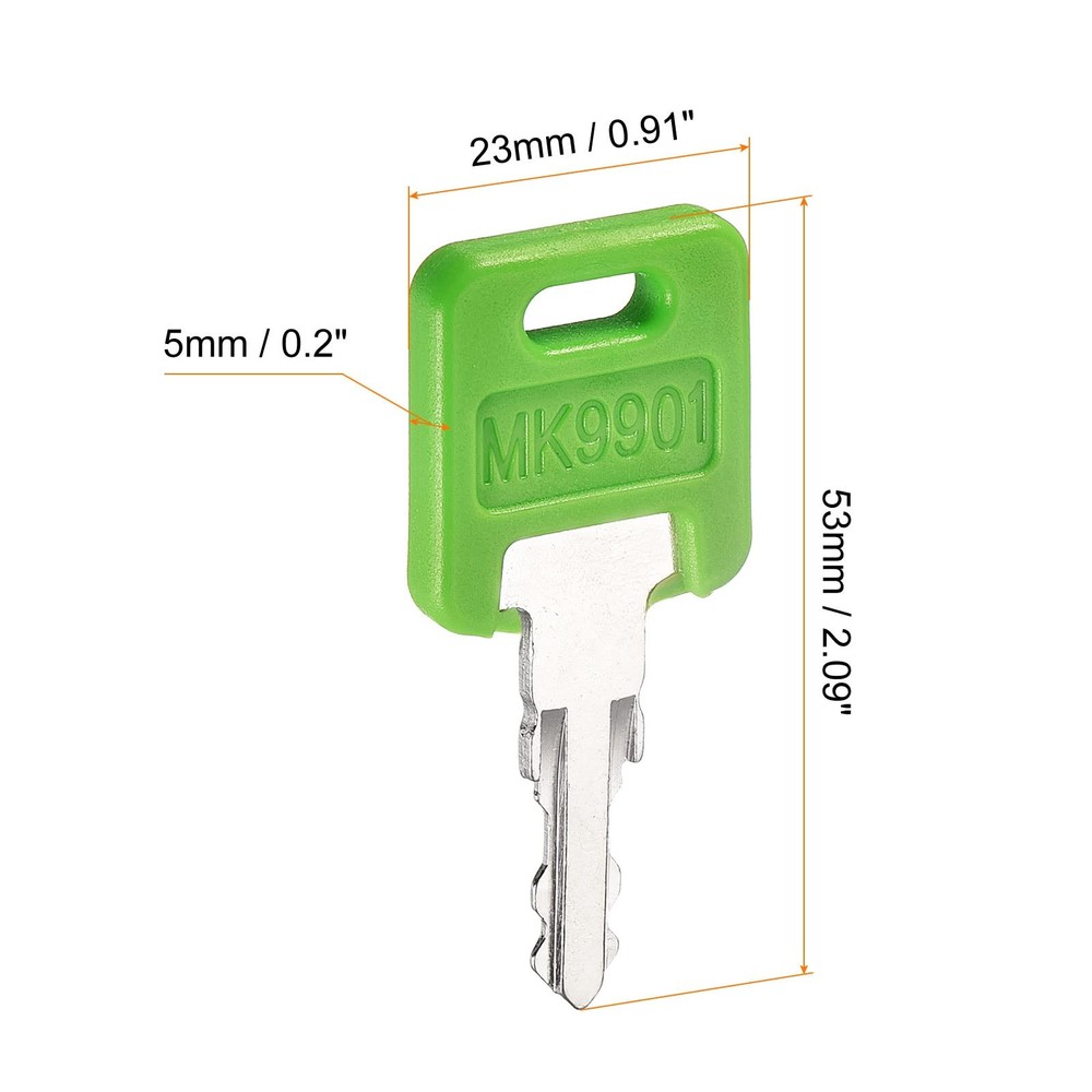 uxcell Ignition Key, Motorhome Start Keys for Code 9901- M / Green, Silver