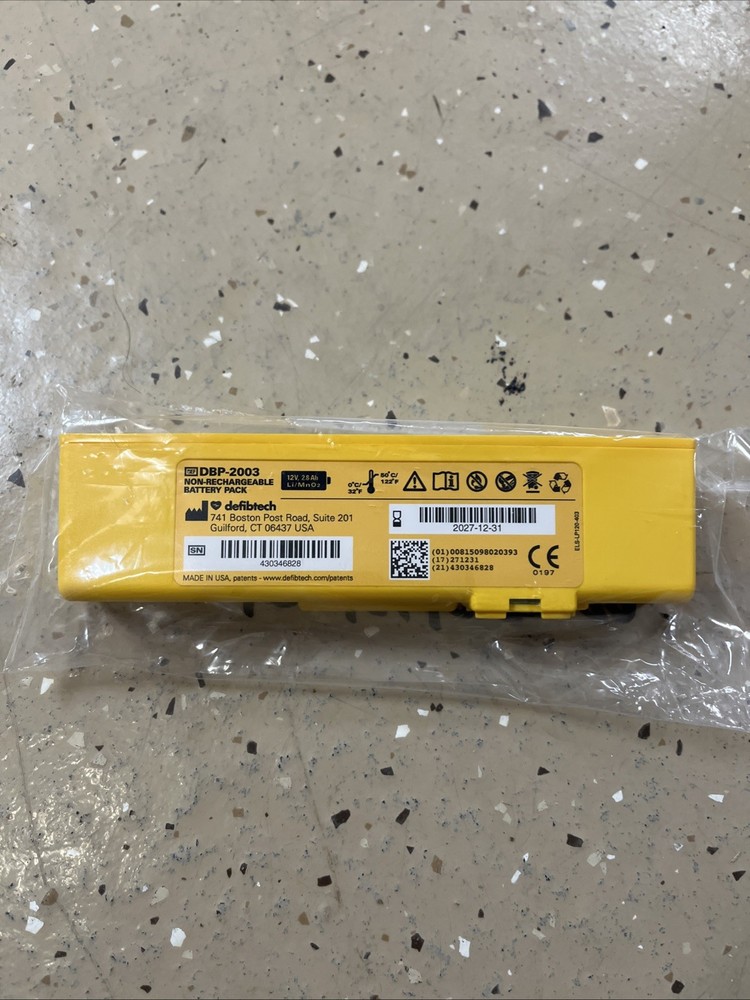 Defibtech View AED Battery DBP-2013 Battery Pack, Unit Tested 12/2027