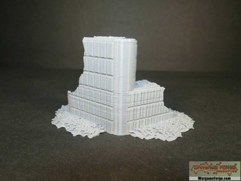 Ruined Sci-Fi Building 12 - Tabletop Wargame Terrain Battletech Warhammer