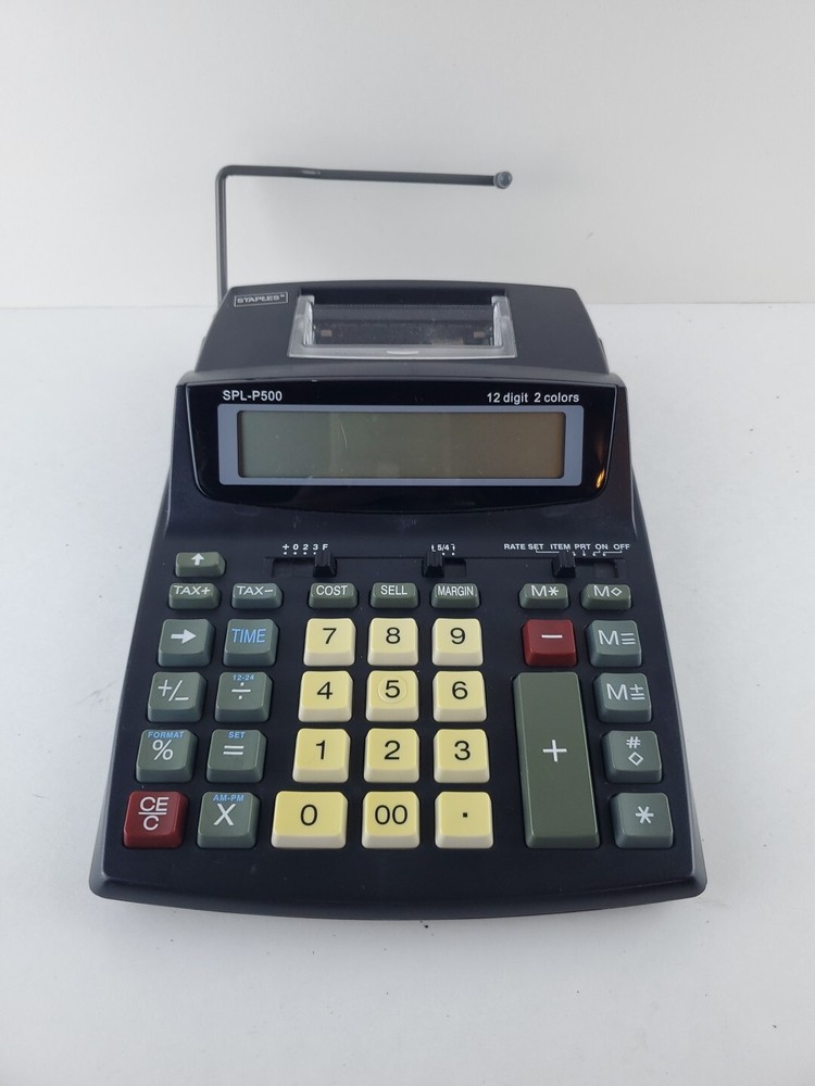 Staples Printing Calculator SPL-P500 12 Digit Tested