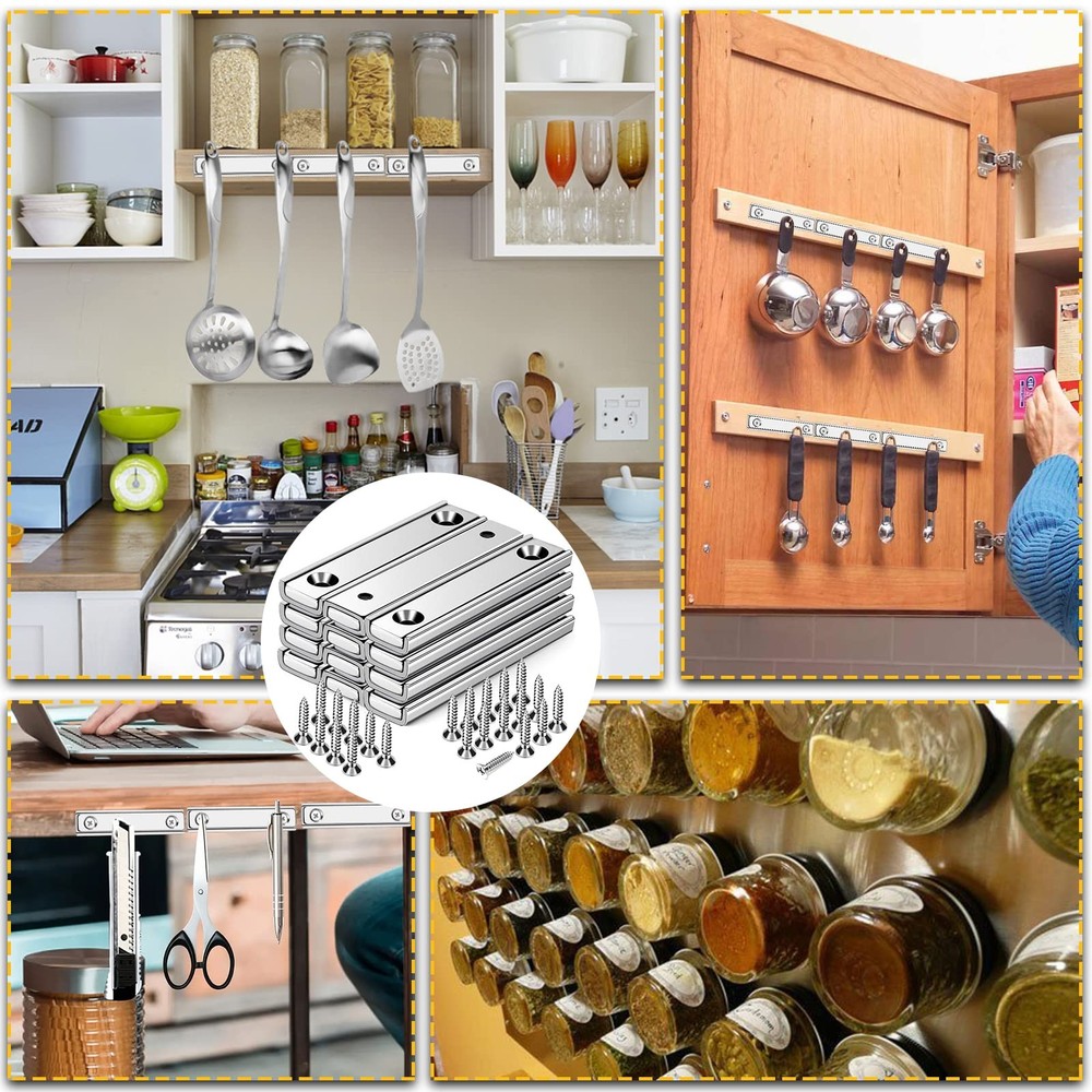 Strong Neodymium Rectangular Pot Magnets with Counter Bore, 70LBS(25 KG) Pull...