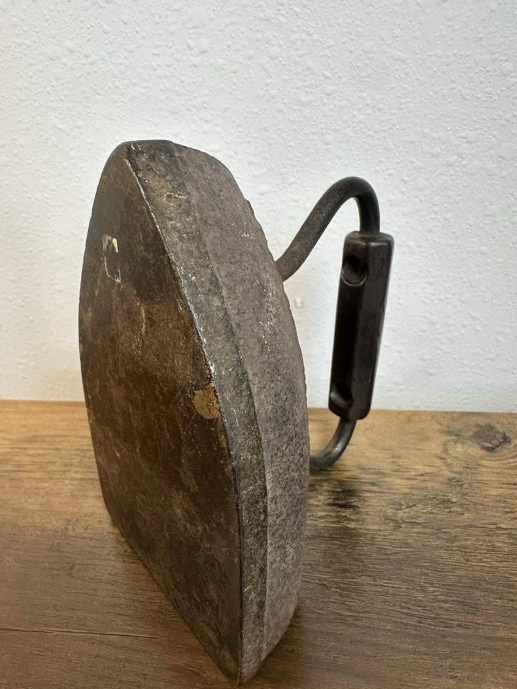 Antique CHEVALLI Cast Iron Sad Iron Primitive Laundry Tool