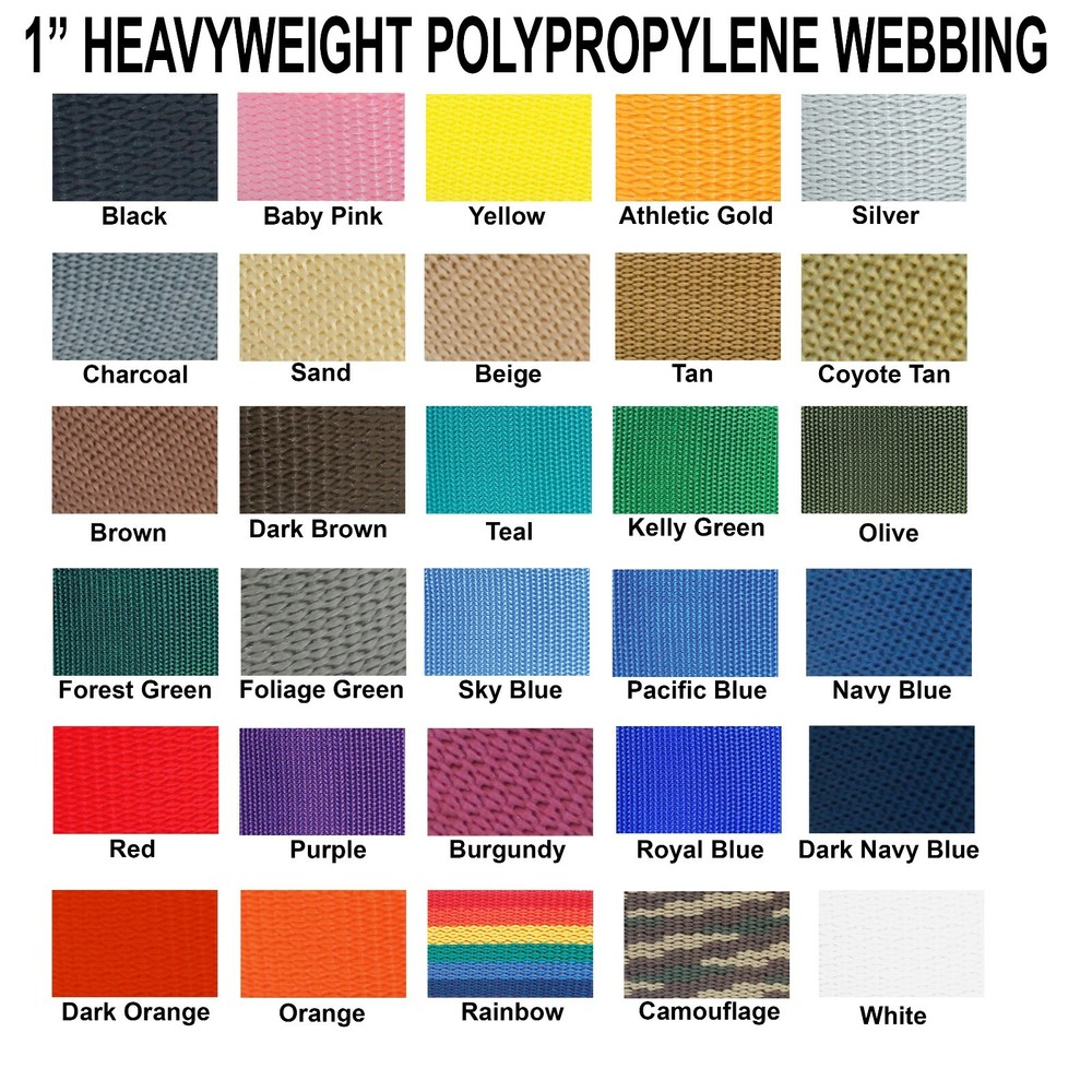 1 Inch Polypropylene Webbing Heavy Weight 1" Strap 10 Yards