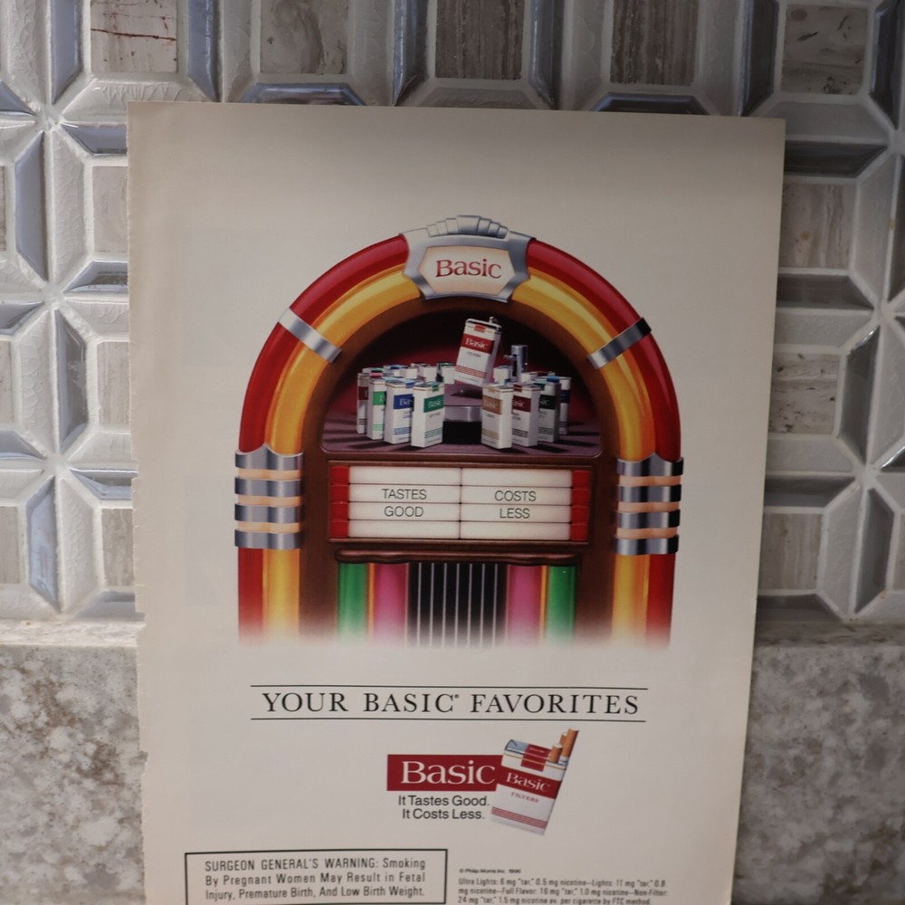 Basic Cigarettes Your Basic Favorites 1996 Magazine Print Ad Jukebox