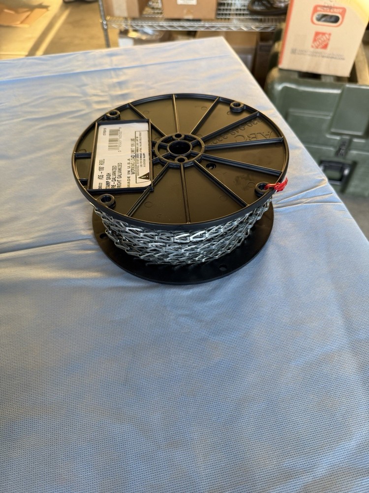 Sash Chain #35 Pre-Galvanized, Bright Galvanized 100FT Spool 106lbs Max Load