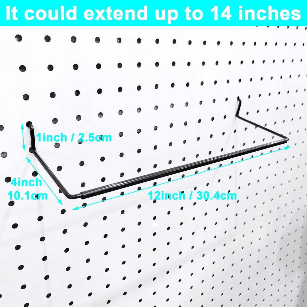 5 Pack Extendable Pegboard Towel Holder,Pegboard Hook for Workshop,Garage,Kit...