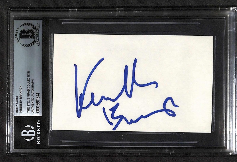 Kenneth Branagh Signed 3x5 Index Card BECKETT