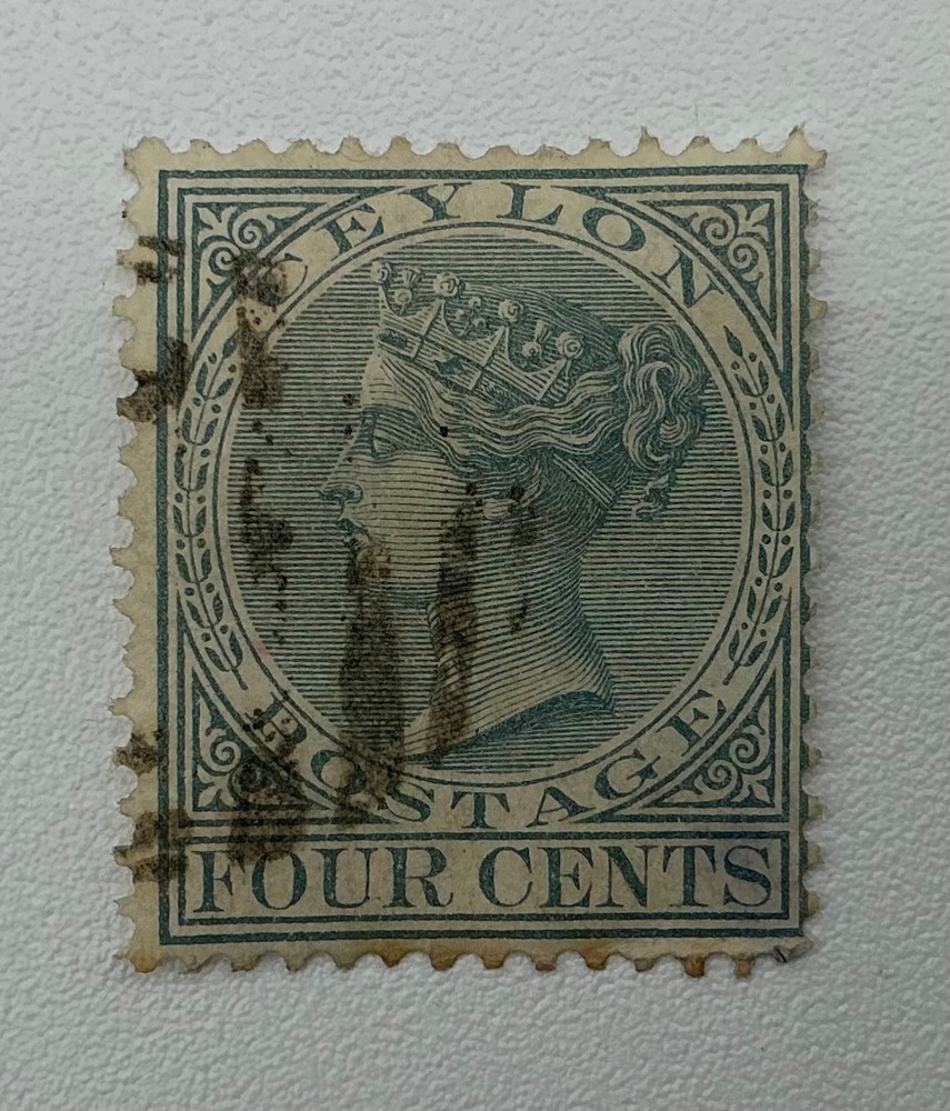 Ceylon Stamp Scott # 78, 4Cent QV Stamp