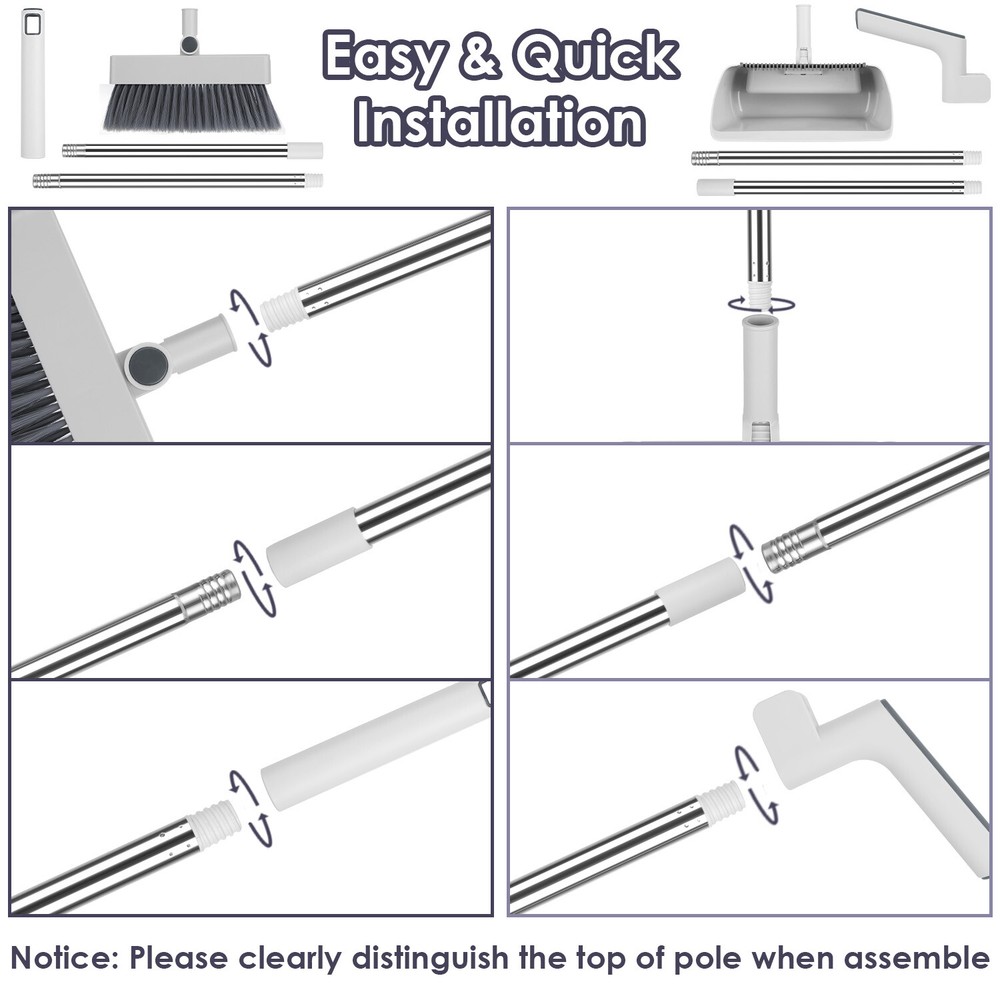 Broom And Combo Set & Squeegee Stainless Steel Home Kitchen Broom Tool