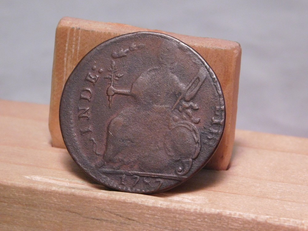 1787 Connecticut copper draped bust left
