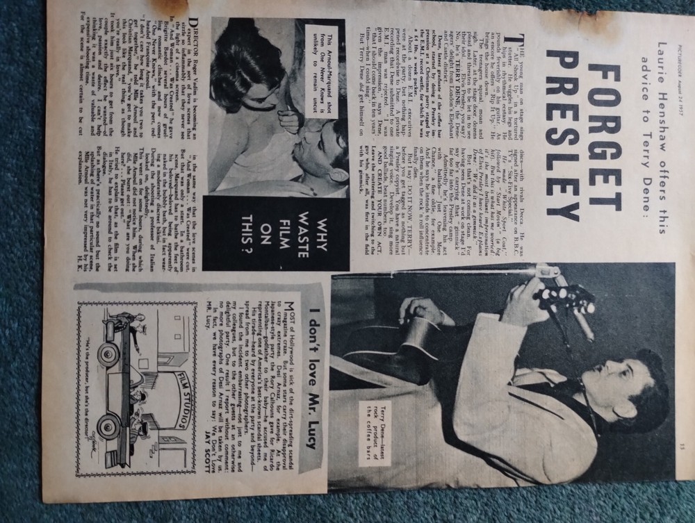 Sk87 Ephemera 1957 Article Terry Dene