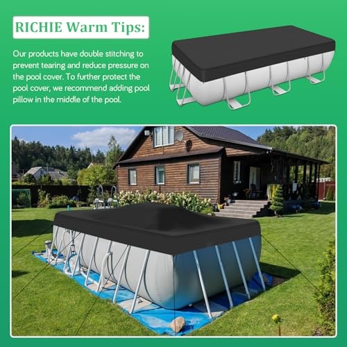 12-24FT Rectangular Pool Cover, Oval Solar Pool 12-24 ft Rectangular and Oval