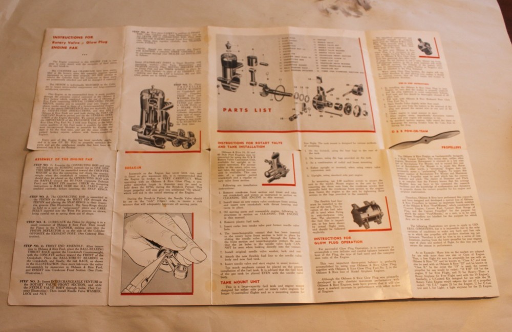 Lot 386, Ohlsson & Rice 60 scale airplane engine, spark plug & points, used