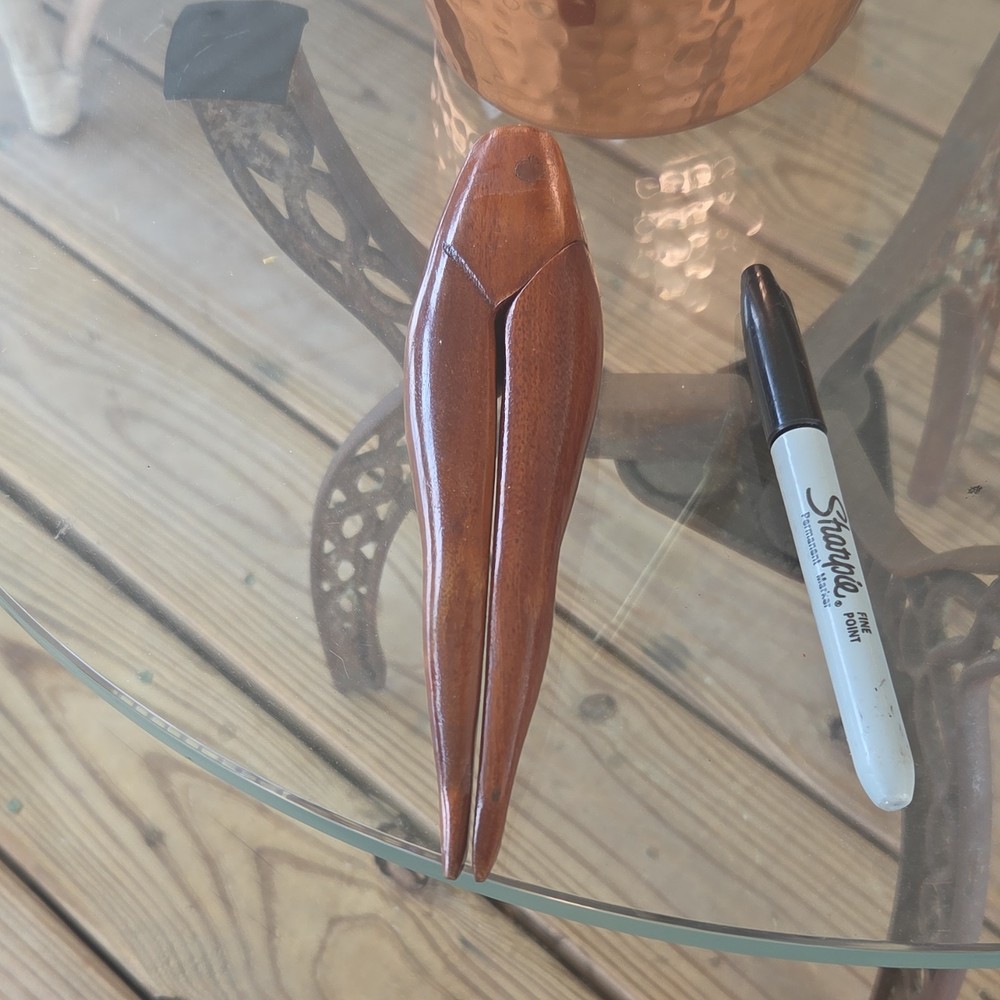 Wood Nut & Shell Cracker Vintage Retro Brown Handheld Nutcracker Tool