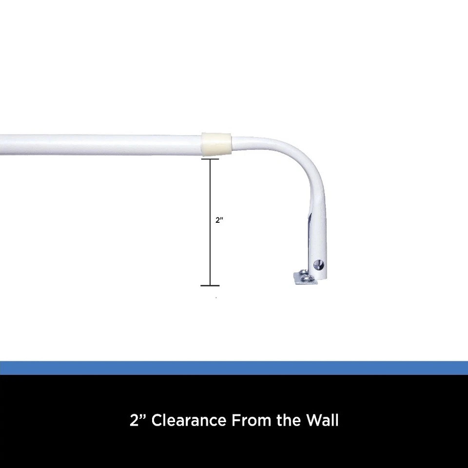 (6 pack)2"Basic Metal Wrap Around Adjustable Curtain Rod,28-46"Adjustable Length