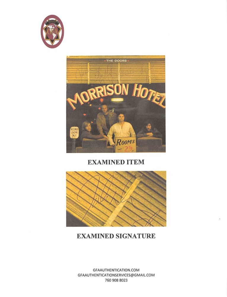 🔥Doors Morrison Hotel Signed All 4! Morrison Manzarek Krieger Densmore 🔥