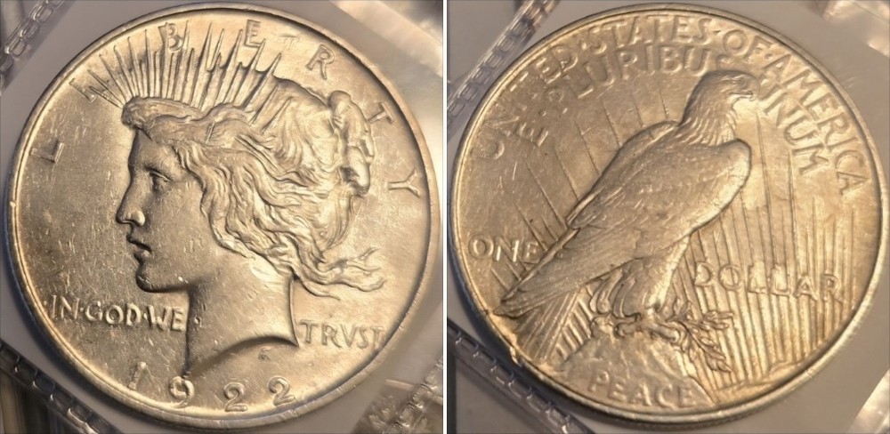 1922-P PEACE Silver Dollar, Beautiful Luster,  90% Silver 1$ Coin
