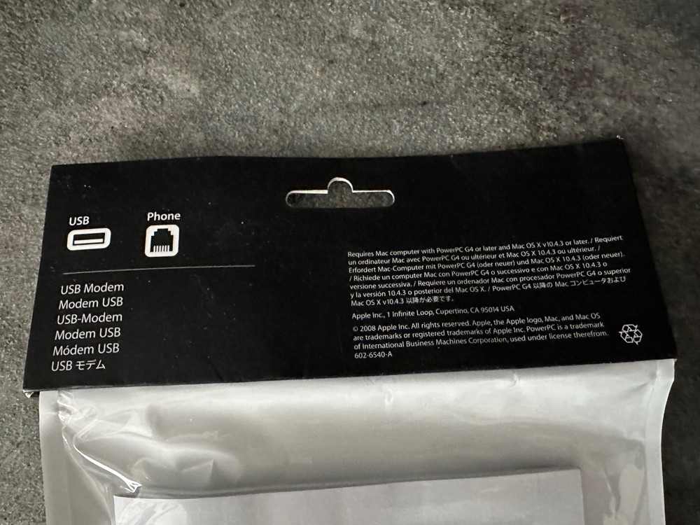 Apple Mac USB External Dial-up Fax Modem Model MA034