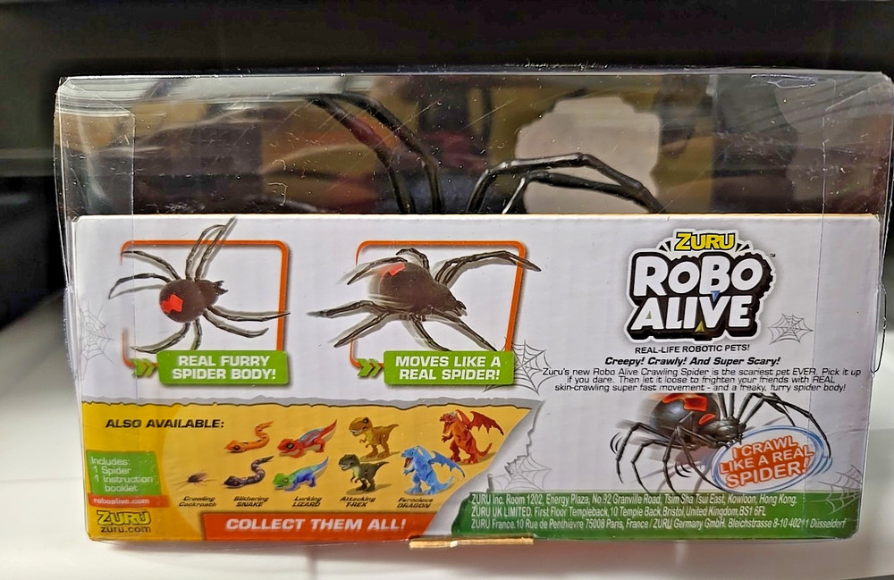 Zuru Robo Alive Crawling Spider Battery-Powered Robotic Pets Black Widow
