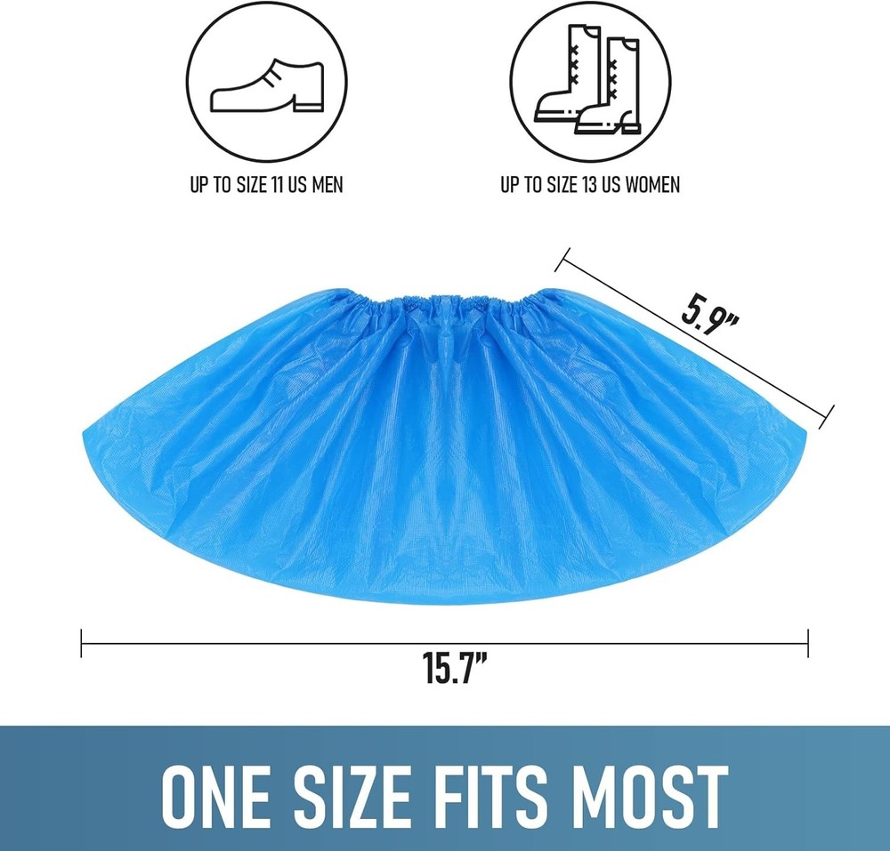 Disposable Non-Slip Shoe Covers 100 Pack - Waterproof & Eco-Friendly