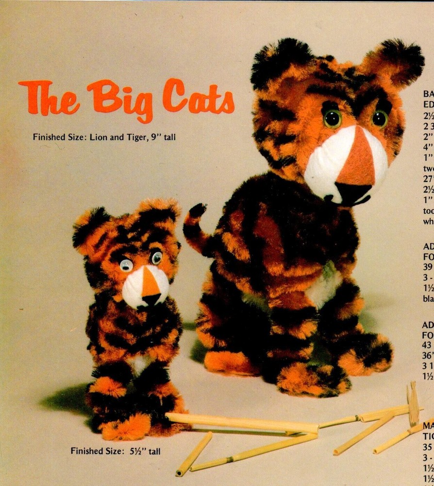 Chenille Circus VTG 1970's Doll & Animal Making Craft Projects Patterns Book