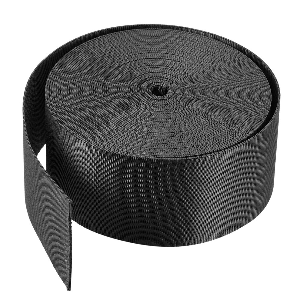 Flat Nylon Webbing Strap 2 Inch 10 Yards Black for Backpack, Luggage-rack