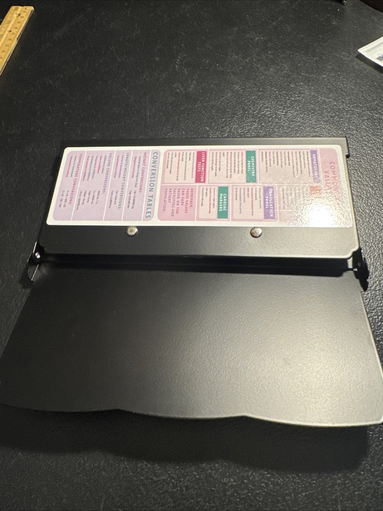 Medical Clipboard Foldable, Black W/Cheat Sheets. New Open Box READ DESCRIPTION