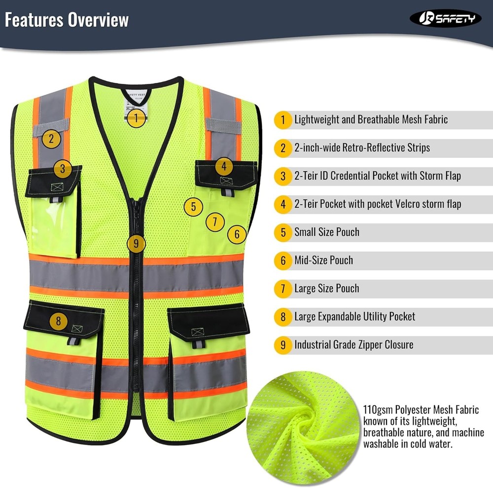 Reflective Vest High Visibility Workwear