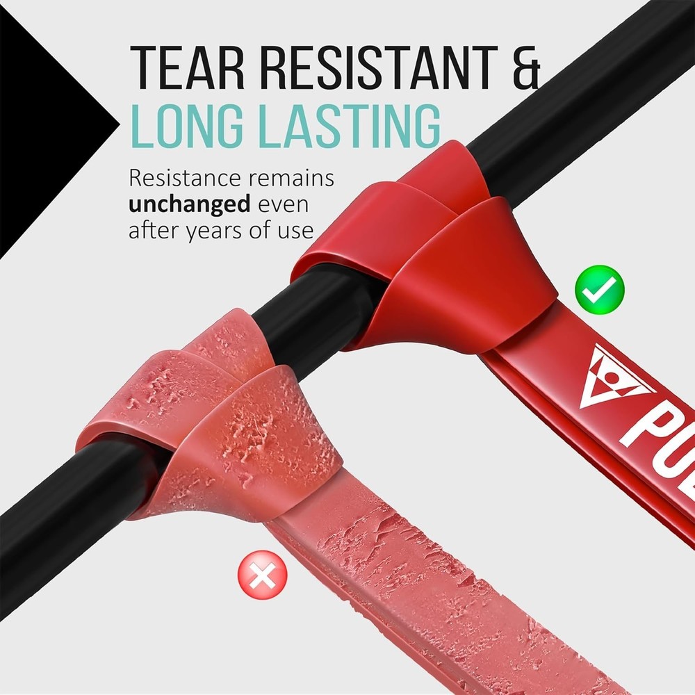 Professional Quality Pull-Up Bands with Guide - Extra Light to Heavy Resistance