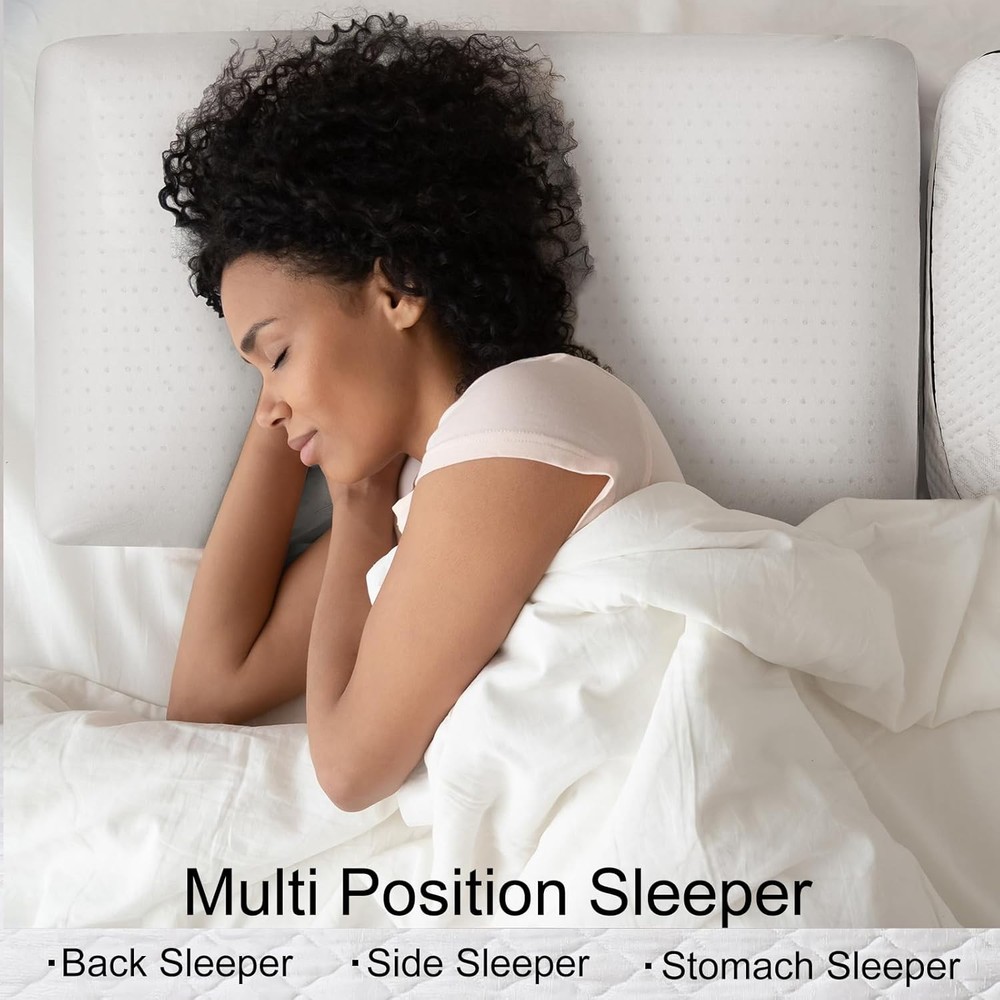 100% Natural Talalay Latex Pillow, Deluxe Standard Size Medium Support
