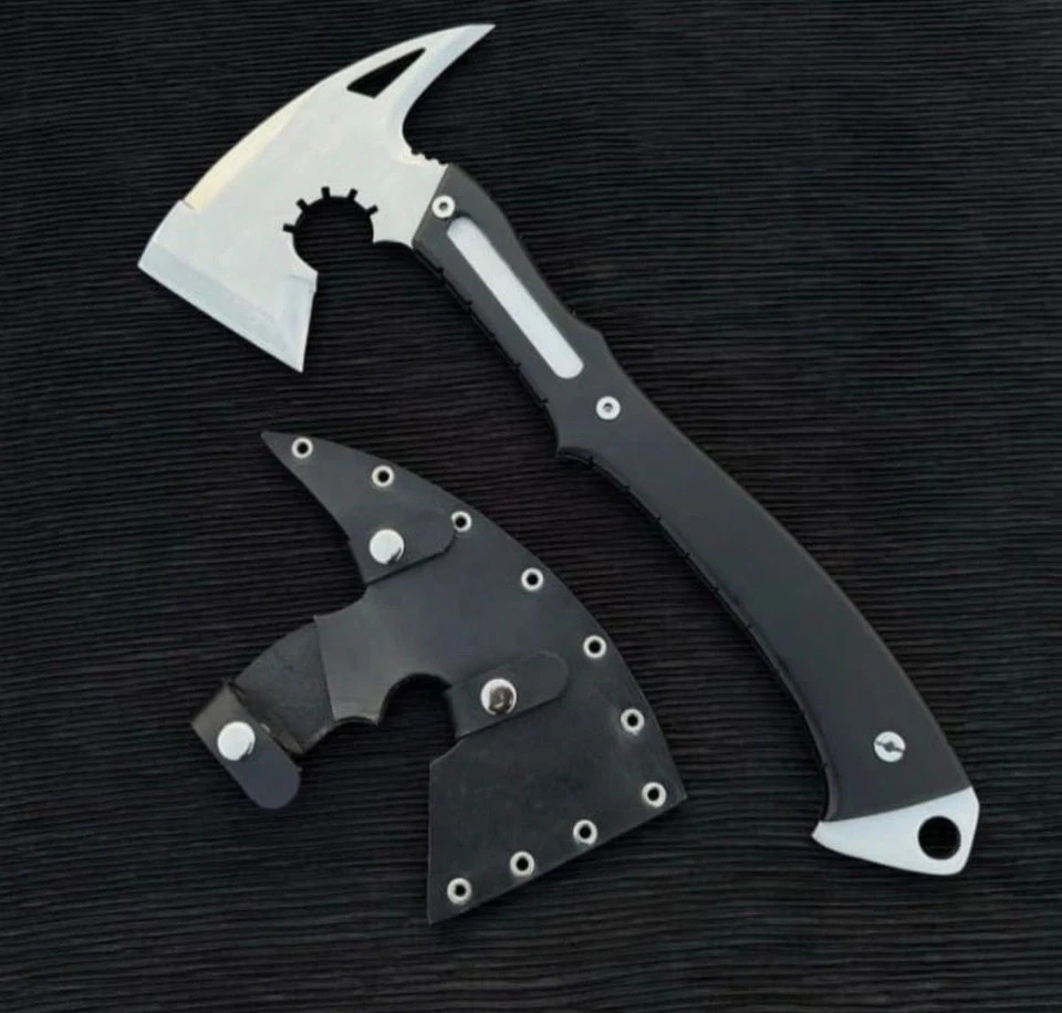 CUSTOM HANDMADE UNIQUE RESIDENT EVIL LEON AXE HANDMADE HUNTING CAMPING AXE