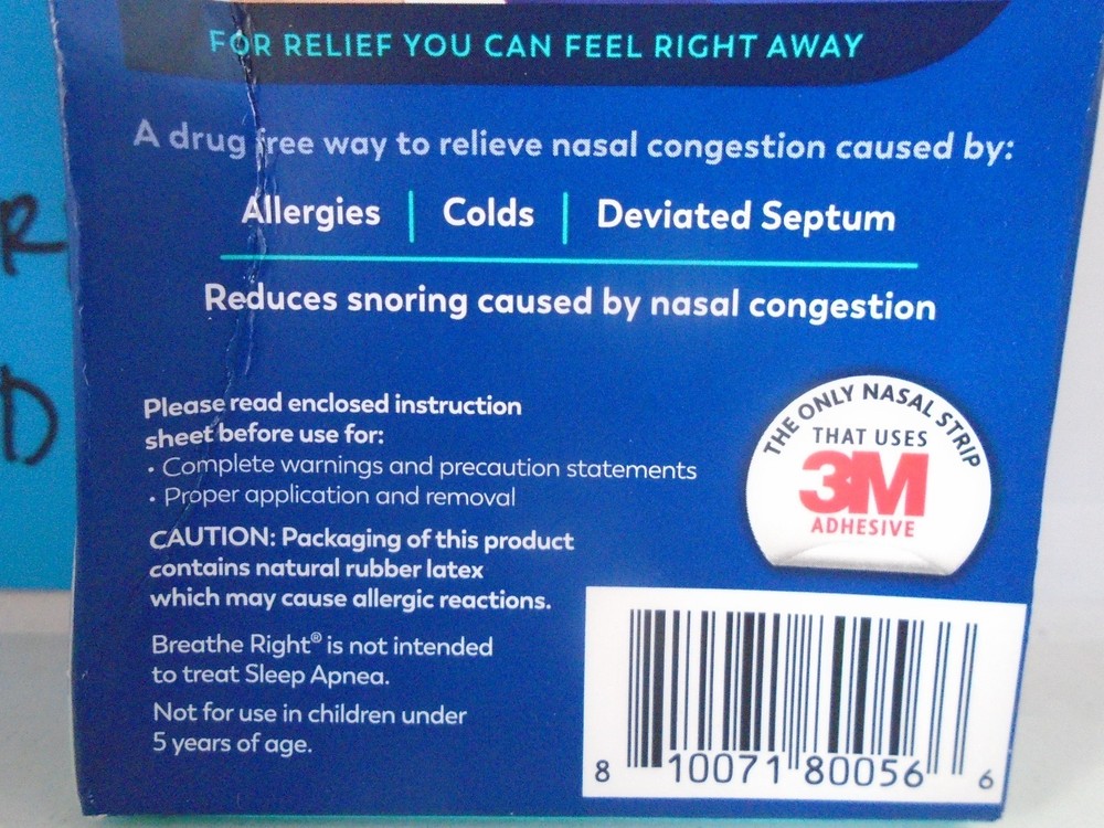 Breathe Right Nasal Strips Extra Strength Clear - OPEN BOX - Only 40 Strips