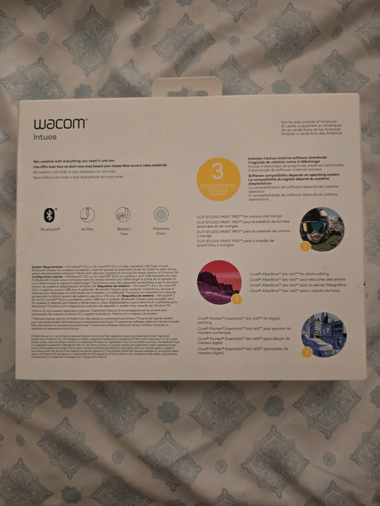 Wacom Intuos S Wireless Drawing Graphics Tablet - Black