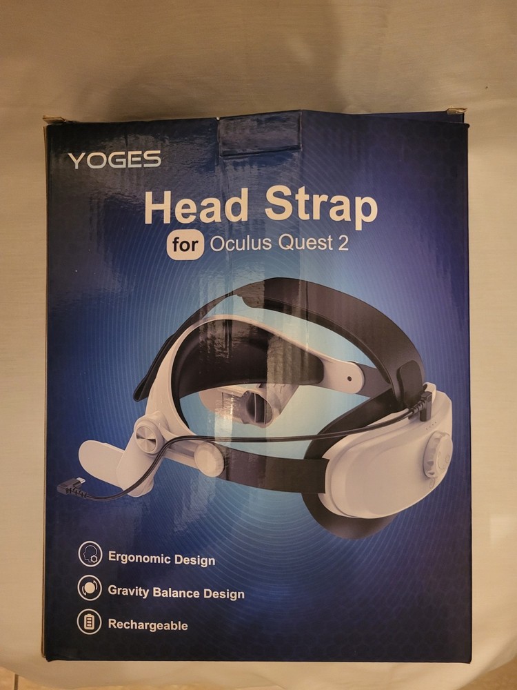 Yoges Head Strap for Oculus Quest 2 Ergonomic Gravity Balance Rechargeable USB-C
