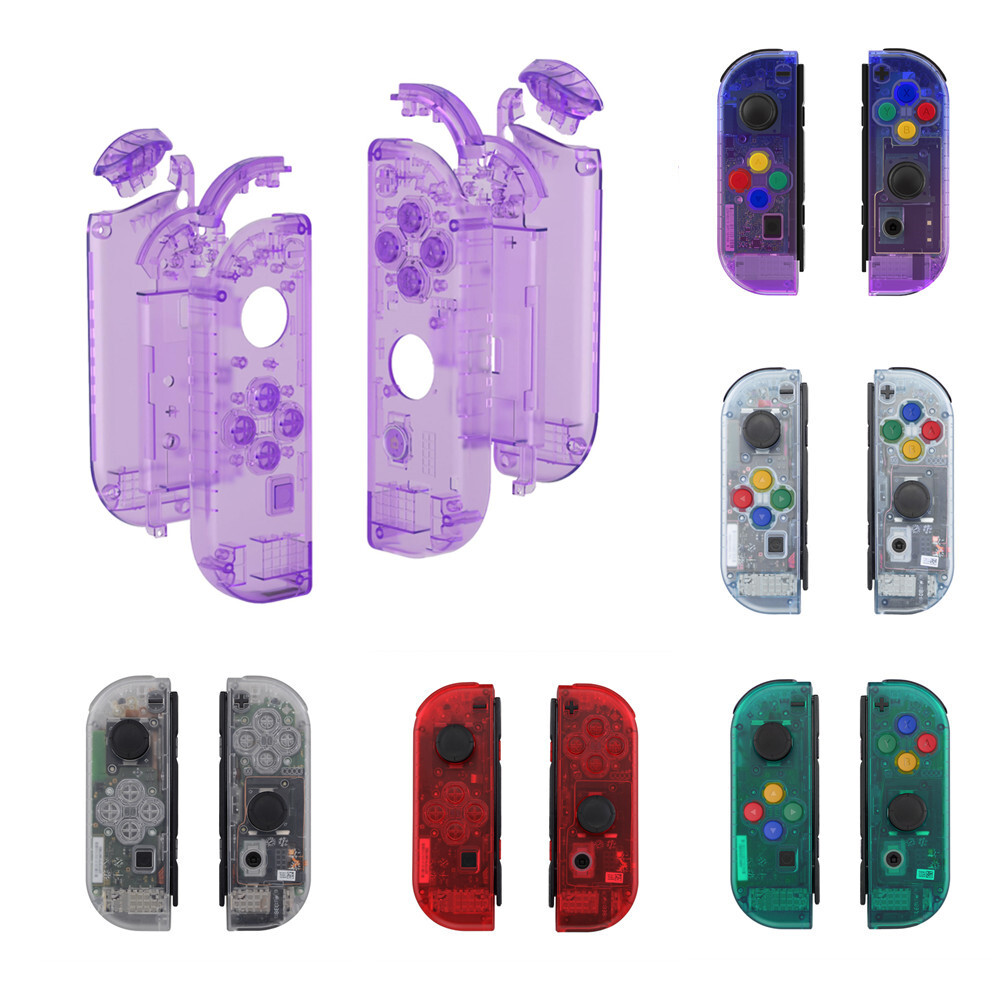 For Nintendo Switch & OLED Joy-con Shell Cover Buttons Set Clear Replacement Kit