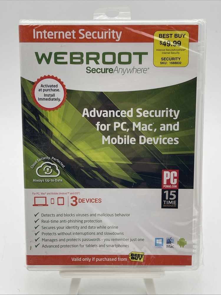 Webroot SecureAnywhere Internet Security - Full Version for Windows & Mac WBR00…